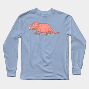 Triceratops Dinosaur on Roller Skates Long Sleeve T-Shirt